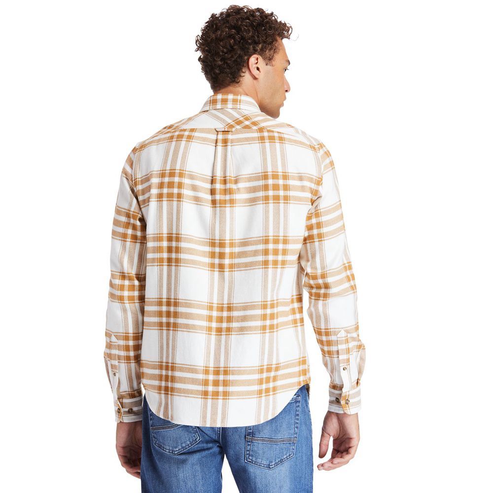 Camisa Masculino - Timberland Back River Heavy Flannel - TNVQC6743 - Marrom/Branco